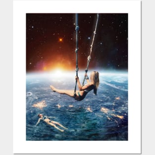 Space earth swing Posters and Art